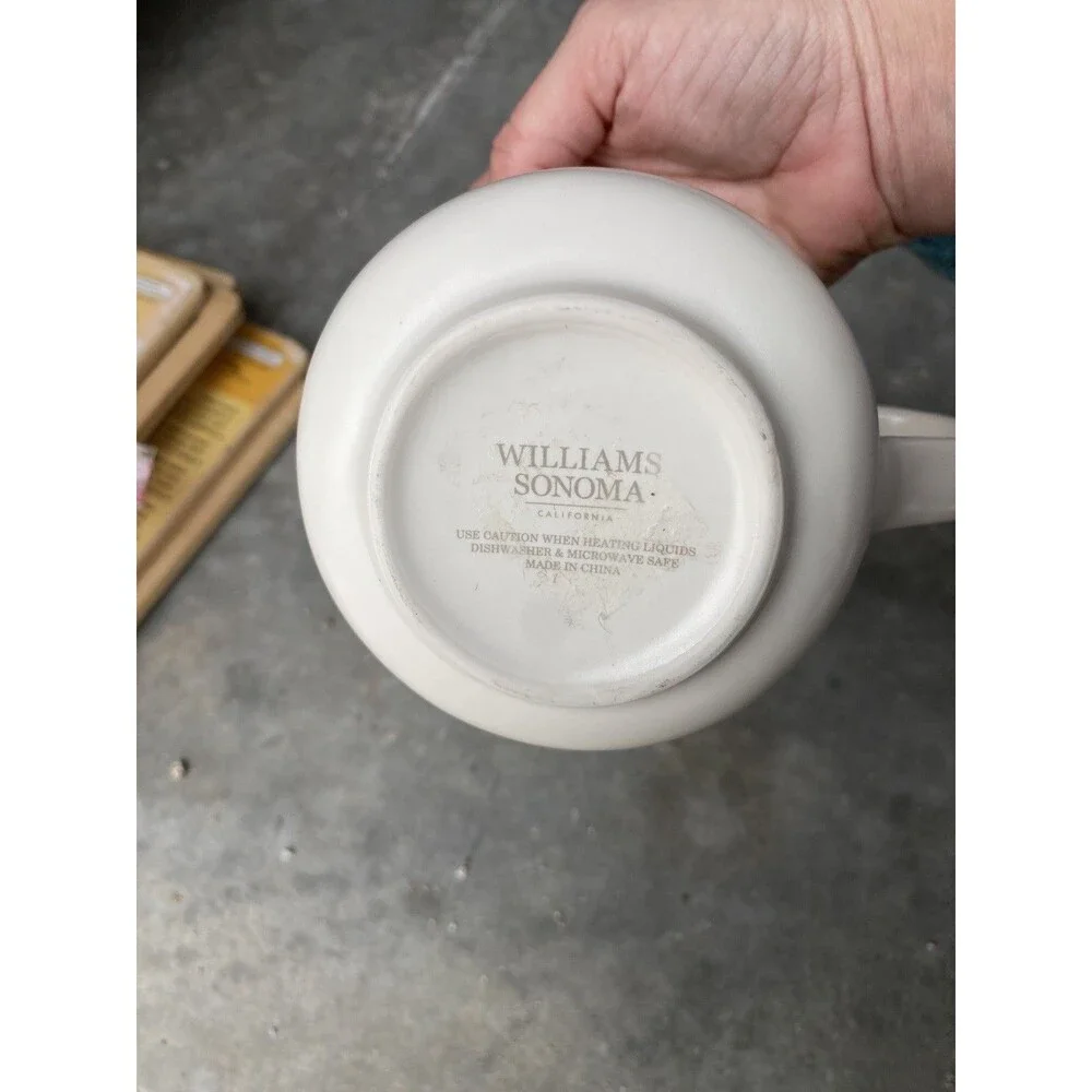 Williams Sonoma Ceramic White Red Coffee Mug Hug In A Mug Valentine’s Day Heart